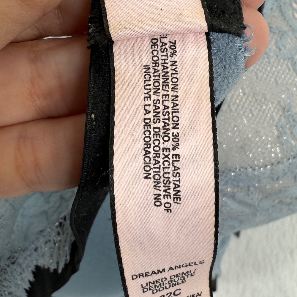 Victoria's Secret Dream Angels Lined Demi Bra Blue Lace 32C‎ - Picture 5 of 8